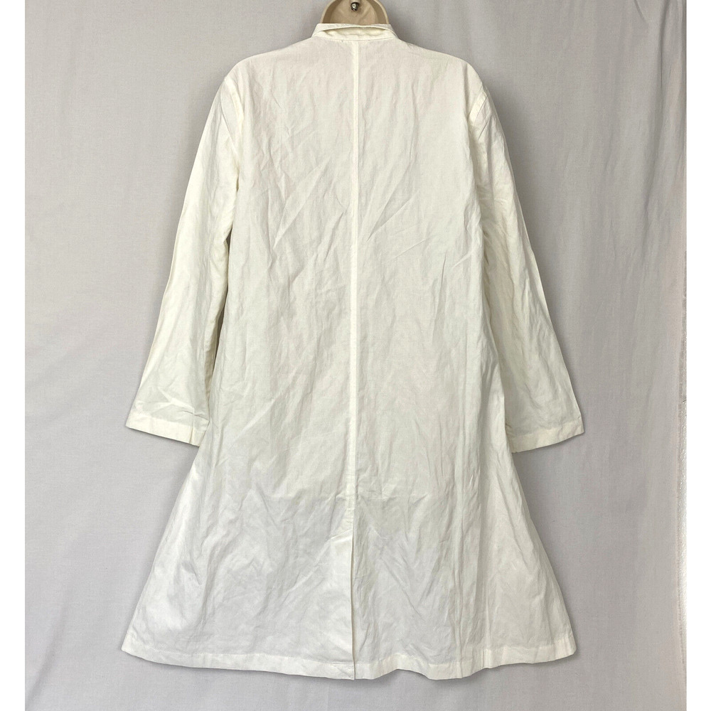 Eileen Fisher Organic Cotton Steel Jacket XS Ivory Swing Pockets Trench NEW $368 - Picture 4 of 16